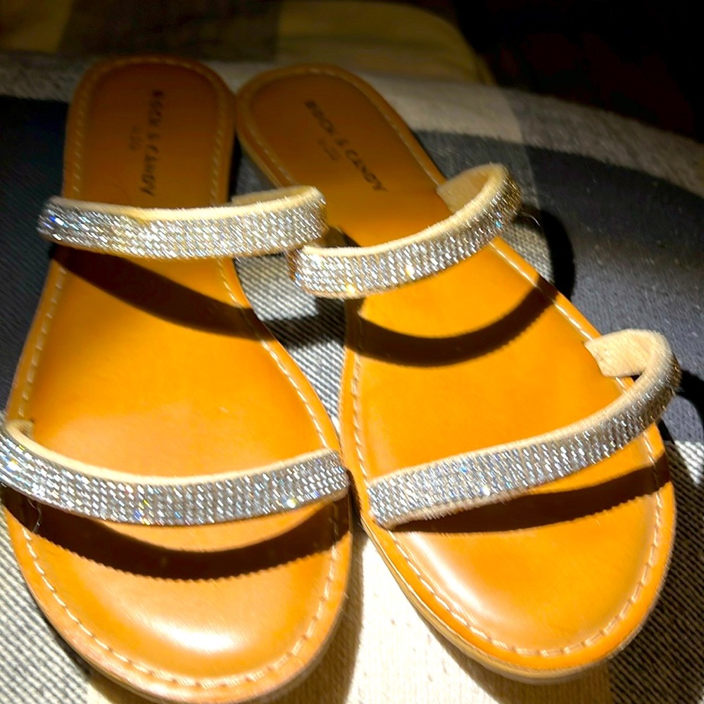 Studded with pave diamonds brand new sandals by rock &candy